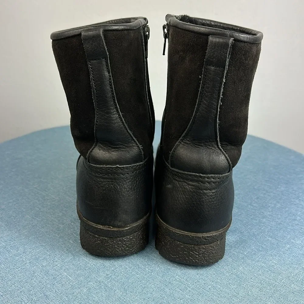 Tecnica Black Comfort Winter Leather Suede Zip Up Boots Size 11
